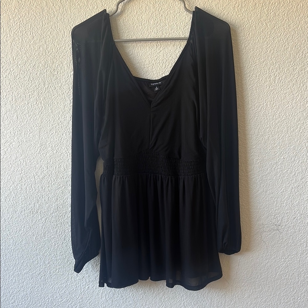 Torrid Black Long Sleeve Blouse